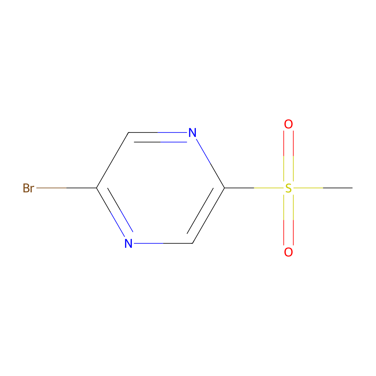 2-Bromo-5-(methylsulfonyl)pyrazine molecular structure, CAS 1177421-54-3