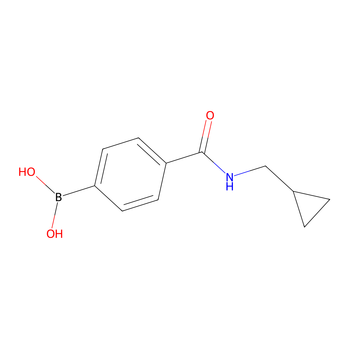 (4-((Cyclopropylmethyl)carbamoyl)phenyl)boronic acid molecular structure, CAS 1177423-59-4