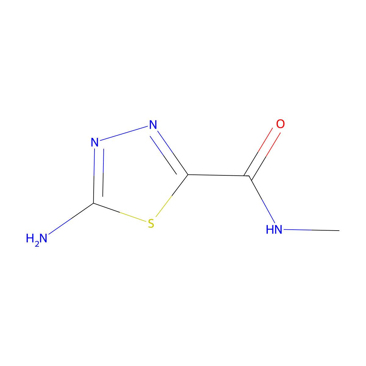5-amino-N-methyl-1,3,4-thiadiazole-2-carboxamide molecular structure, CAS 1177423-60-7
