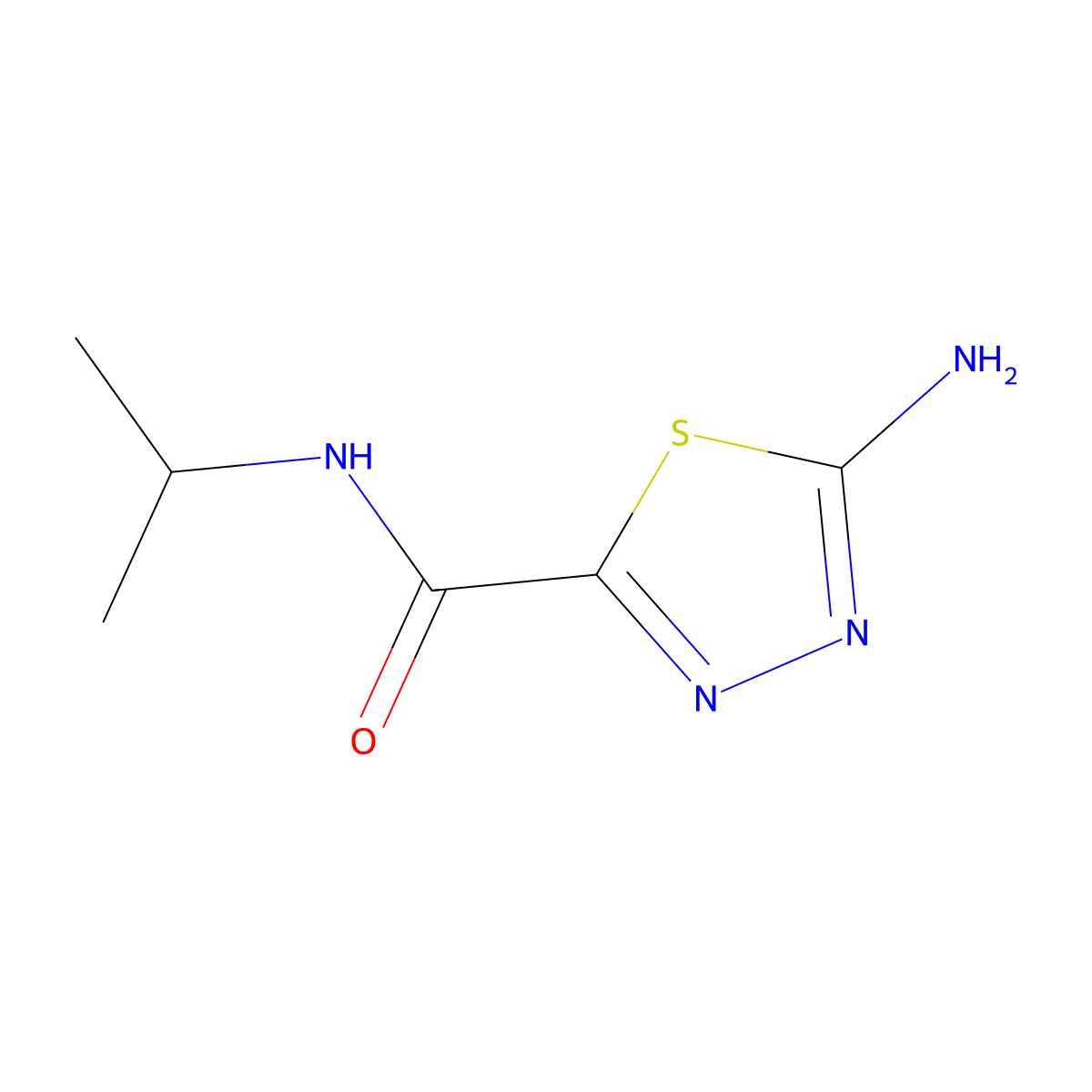 5-amino-N-(propan-2-yl)-1,3,4-thiadiazole-2-carboxamide molecular structure, CAS 1177423-96-9