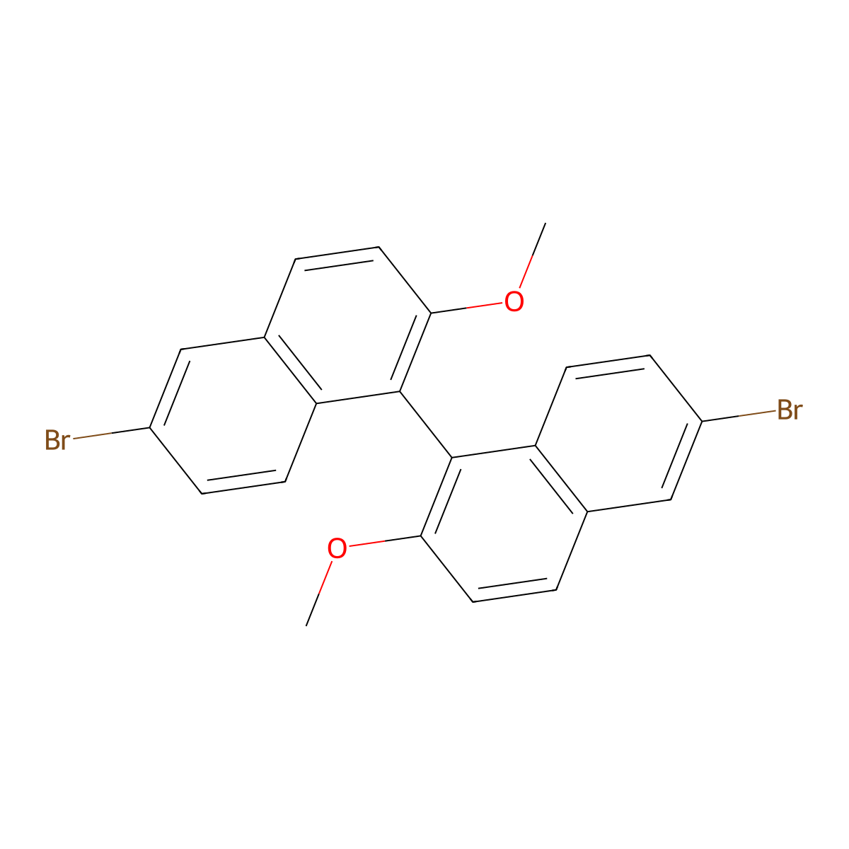 1,1'-Binaphthalene, 6,6'-dibromo-2,2'-dimethoxy- molecular structure, CAS 117745-41-2