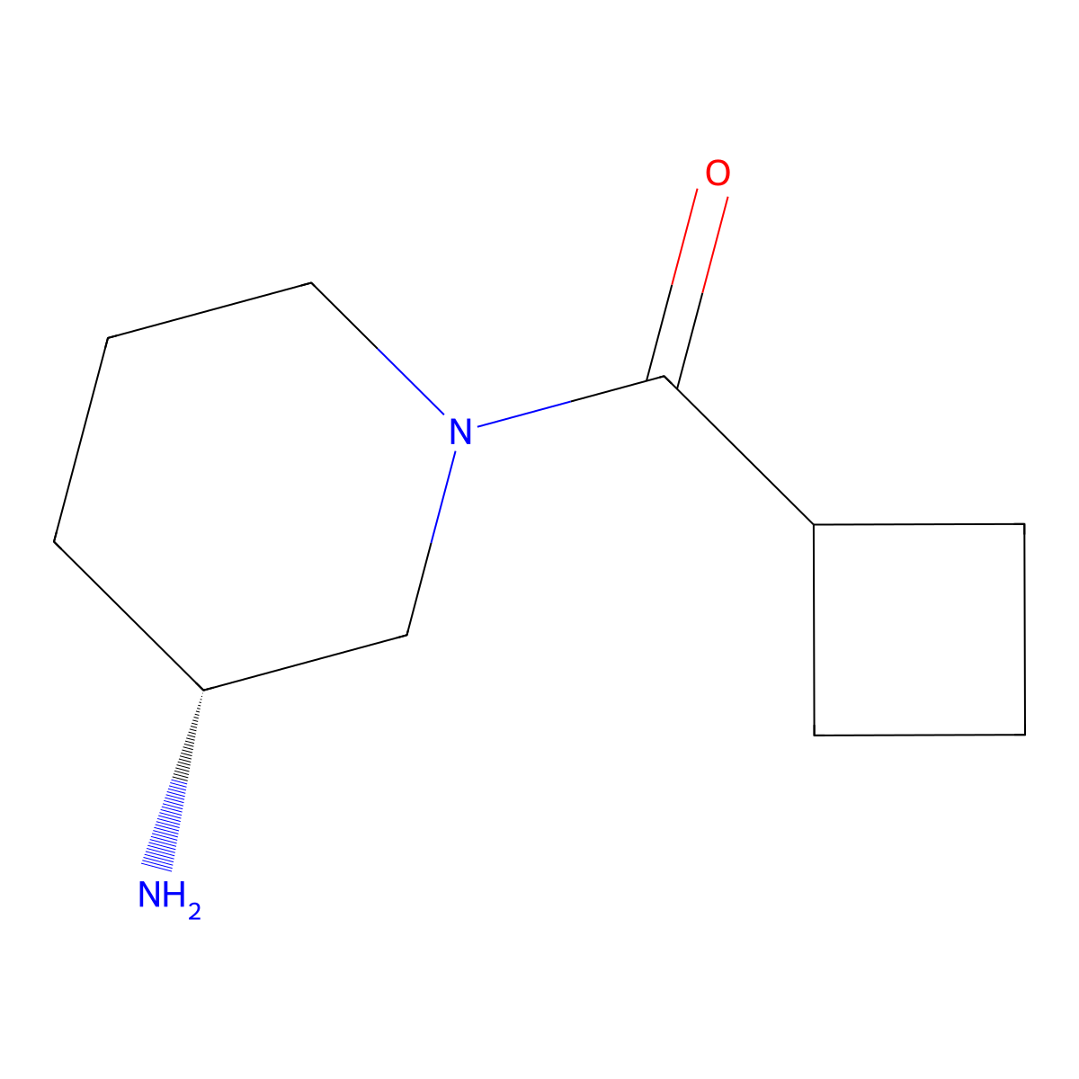 (3R)-1-cyclobutanecarbonylpiperidin-3-amine molecular structure, CAS 1177471-95-2