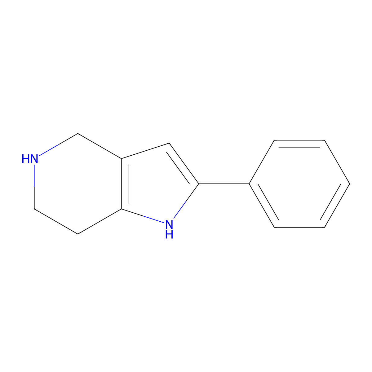 2-Phenyl-4,5,6,7-tetrahydro-1H-pyrrolo[3,2-c]pyridine molecular structure, CAS 1177479-17-2
