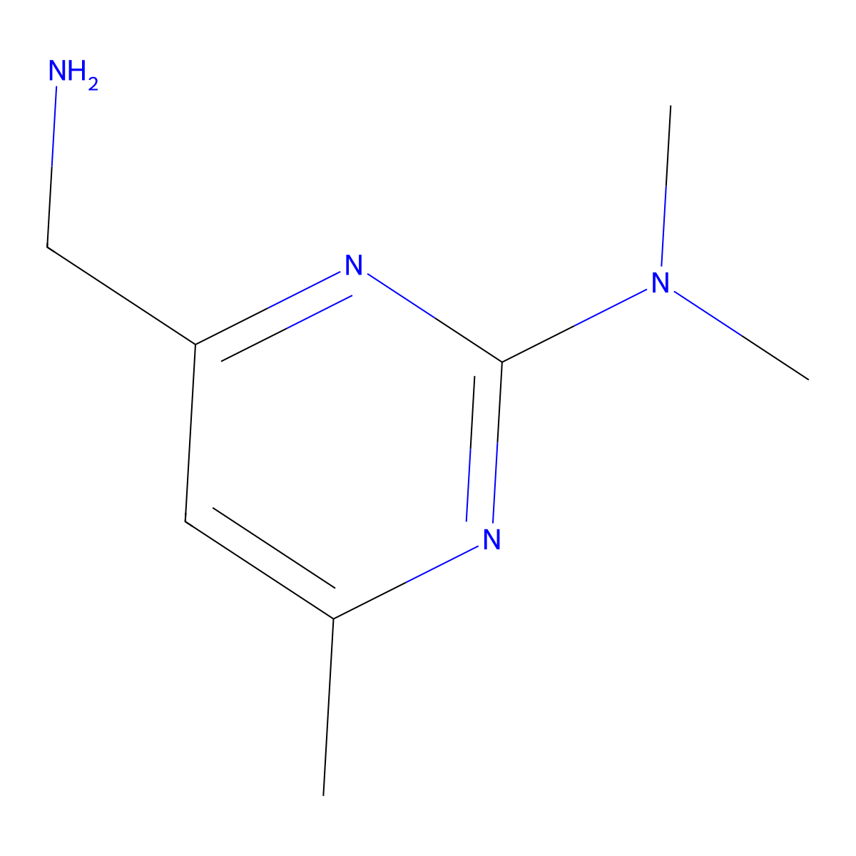 4-(aminomethyl)-N,N,6-trimethylpyrimidin-2-amine molecular structure, CAS 1177480-26-0