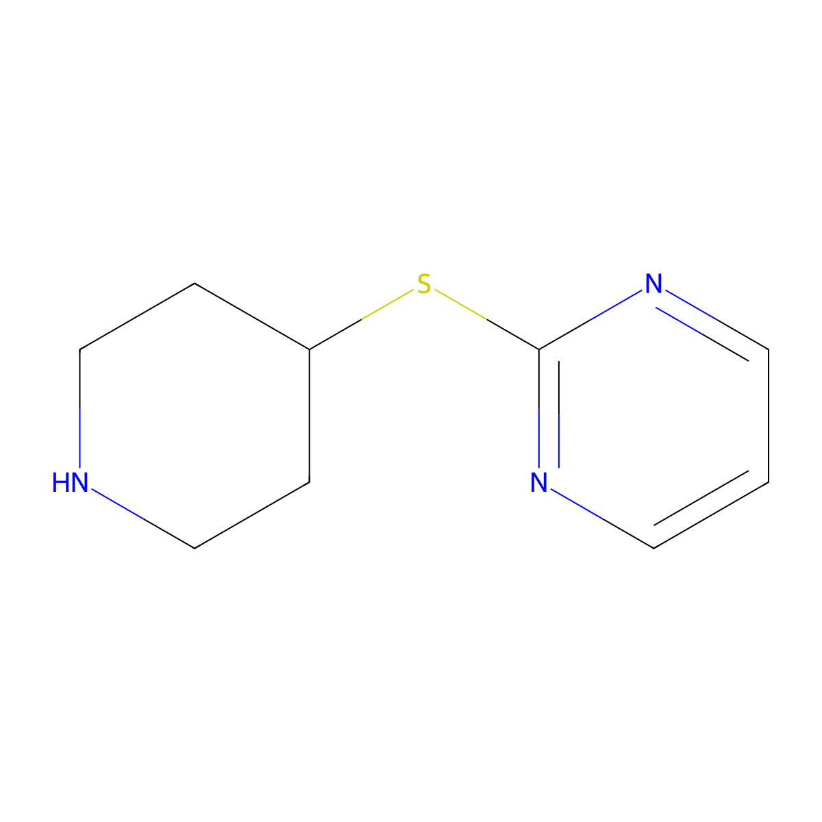2-(4-piperidinylthio)Pyrimidine molecular structure, CAS 1177485-48-1