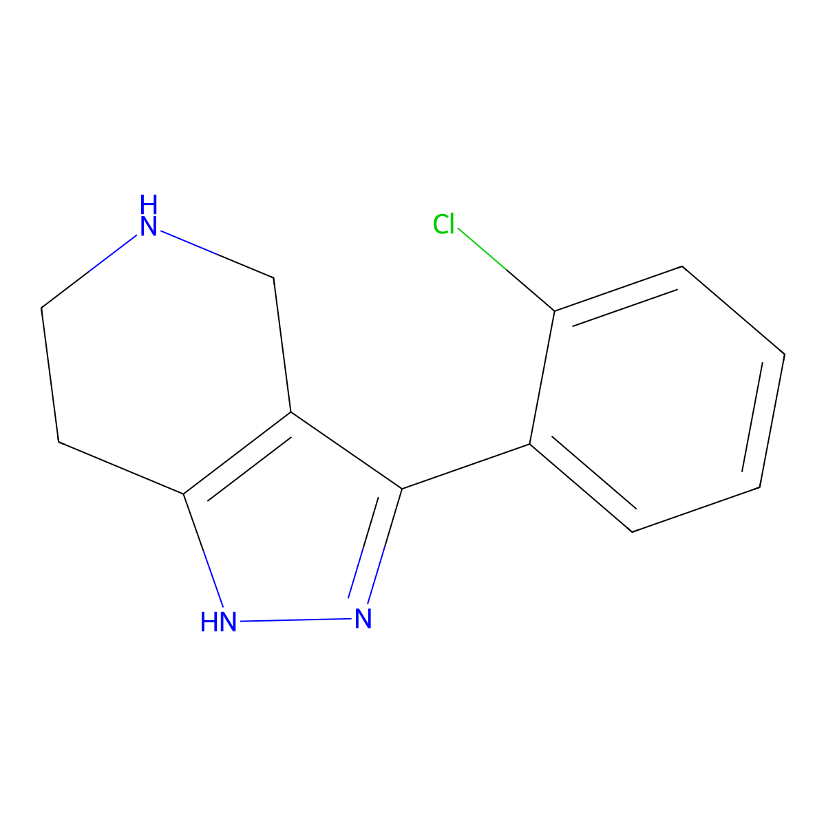 3-(2-Chlorophenyl)-4,5,6,7-tetrahydro-1H-pyrazolo[4,3-c]pyridine molecular structure, CAS 1177490-17-3