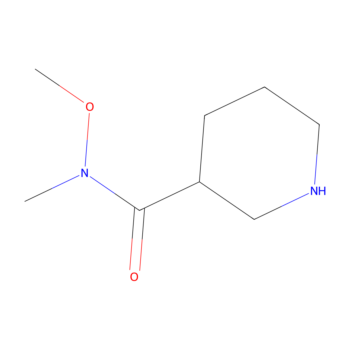 N-methoxy-N-methylpiperidine-3-carboxamide molecular structure, CAS 1177490-26-4