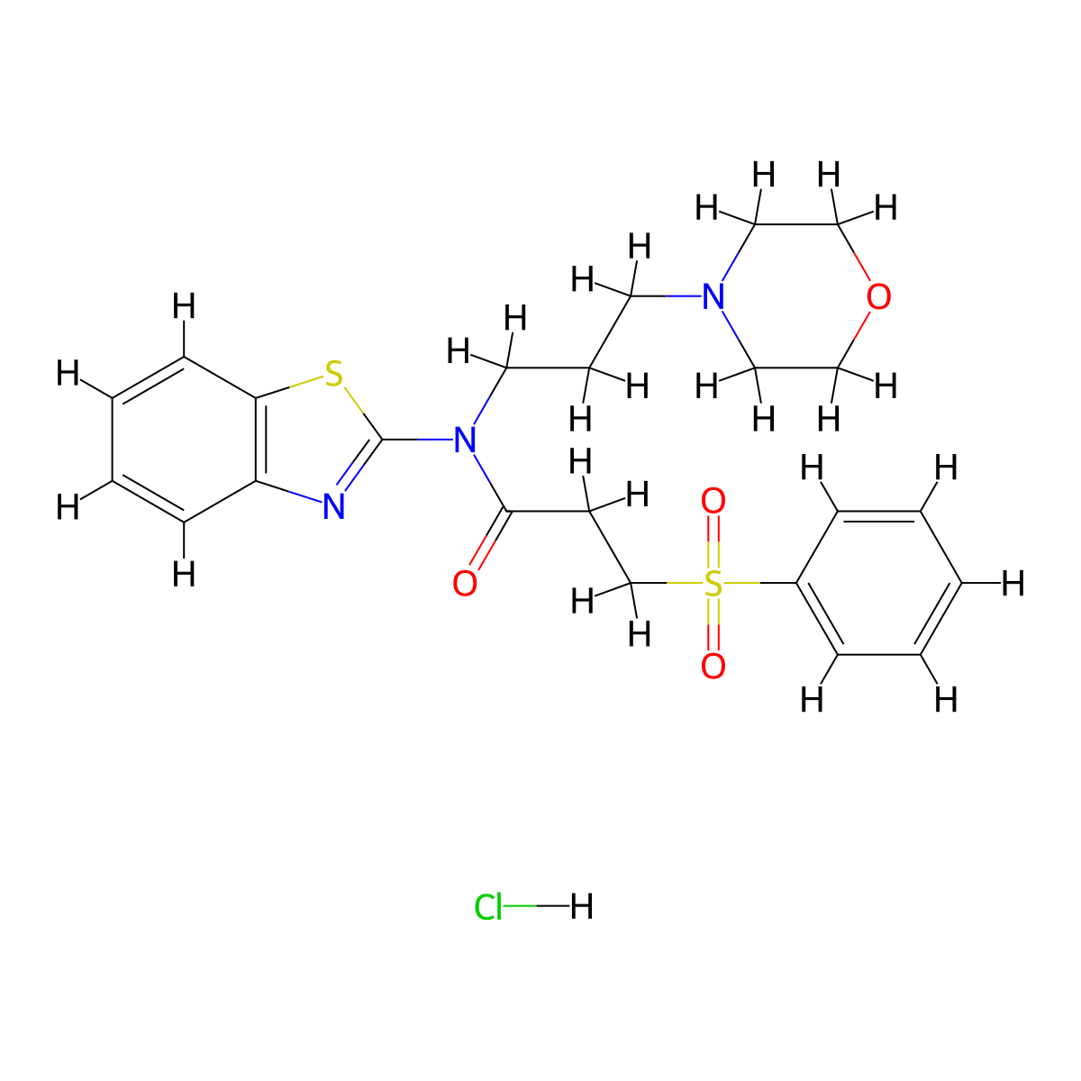 N-(benzo[d]thiazol-2-yl)-N-(3-morpholinopropyl)-3-(phenylsulfonyl)propanamide hydrochloride molecular structure, CAS 1177493-71-8