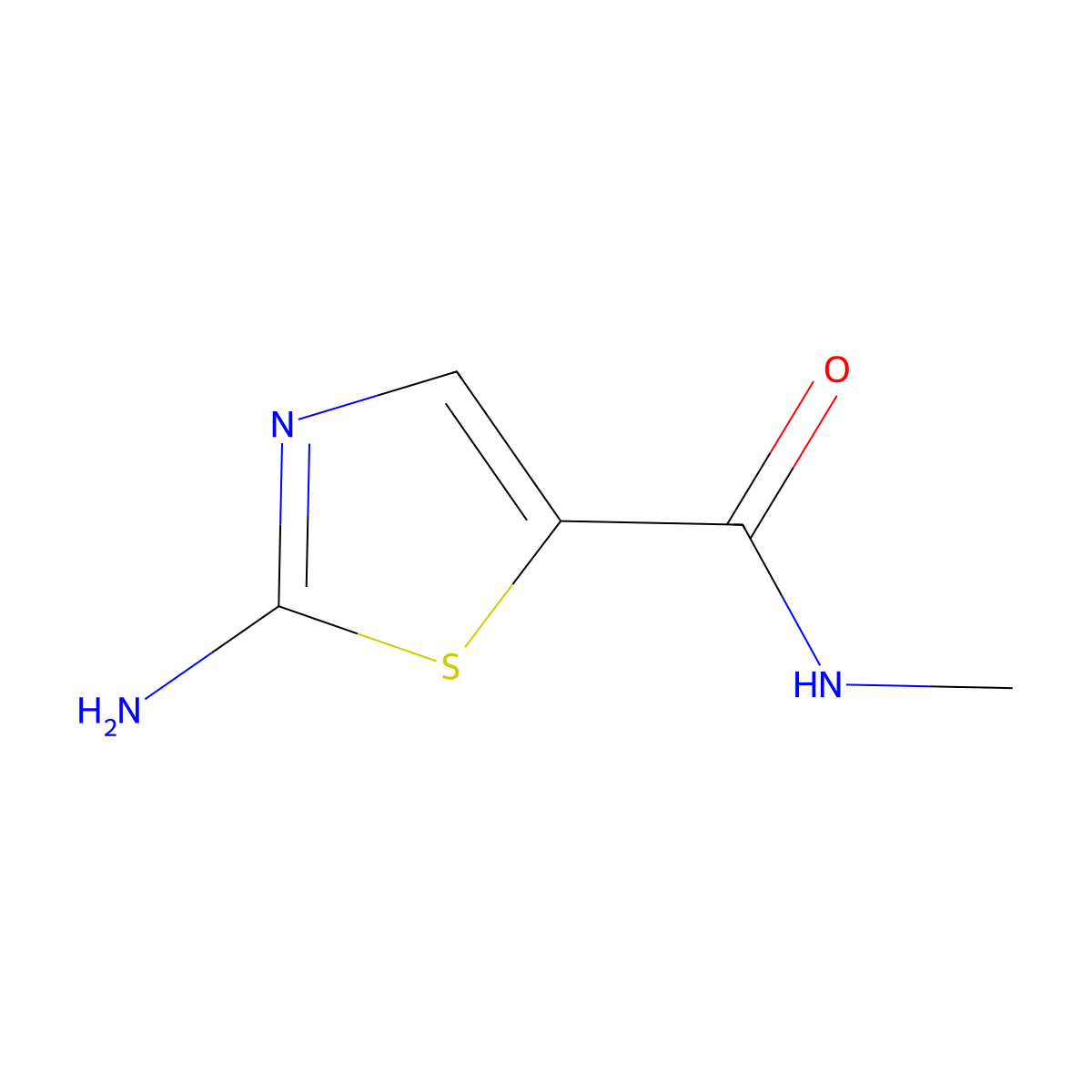 2-amino-N-methyl-1,3-thiazole-5-carboxamide molecular structure, CAS 1177494-20-0