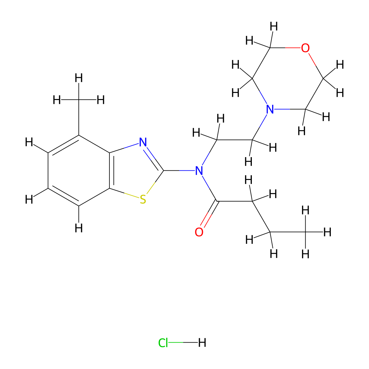 N-(4-methylbenzo[d]thiazol-2-yl)-N-(2-morpholinoethyl)butyramide hydrochloride molecular structure, CAS 1177500-27-4