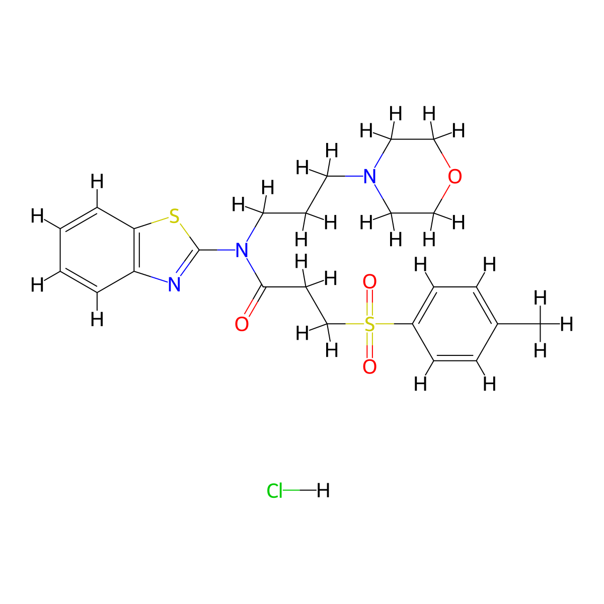 N-(benzo[d]thiazol-2-yl)-N-(3-morpholinopropyl)-3-tosylpropanamide hydrochloride molecular structure, CAS 1177517-09-7