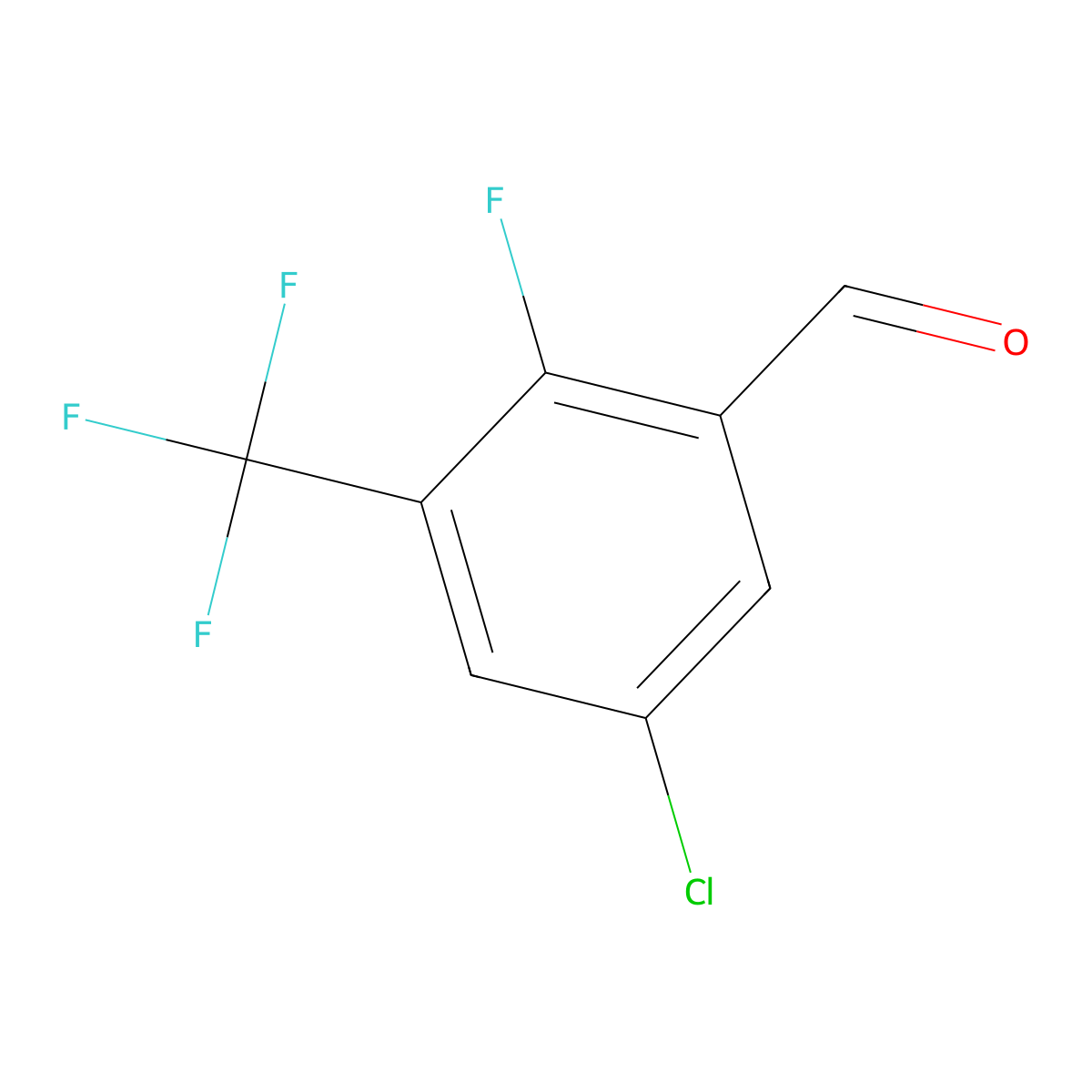 5-Chloro-2-fluoro-3-(trifluoromethyl)benzaldehyde molecular structure, CAS 117752-05-3