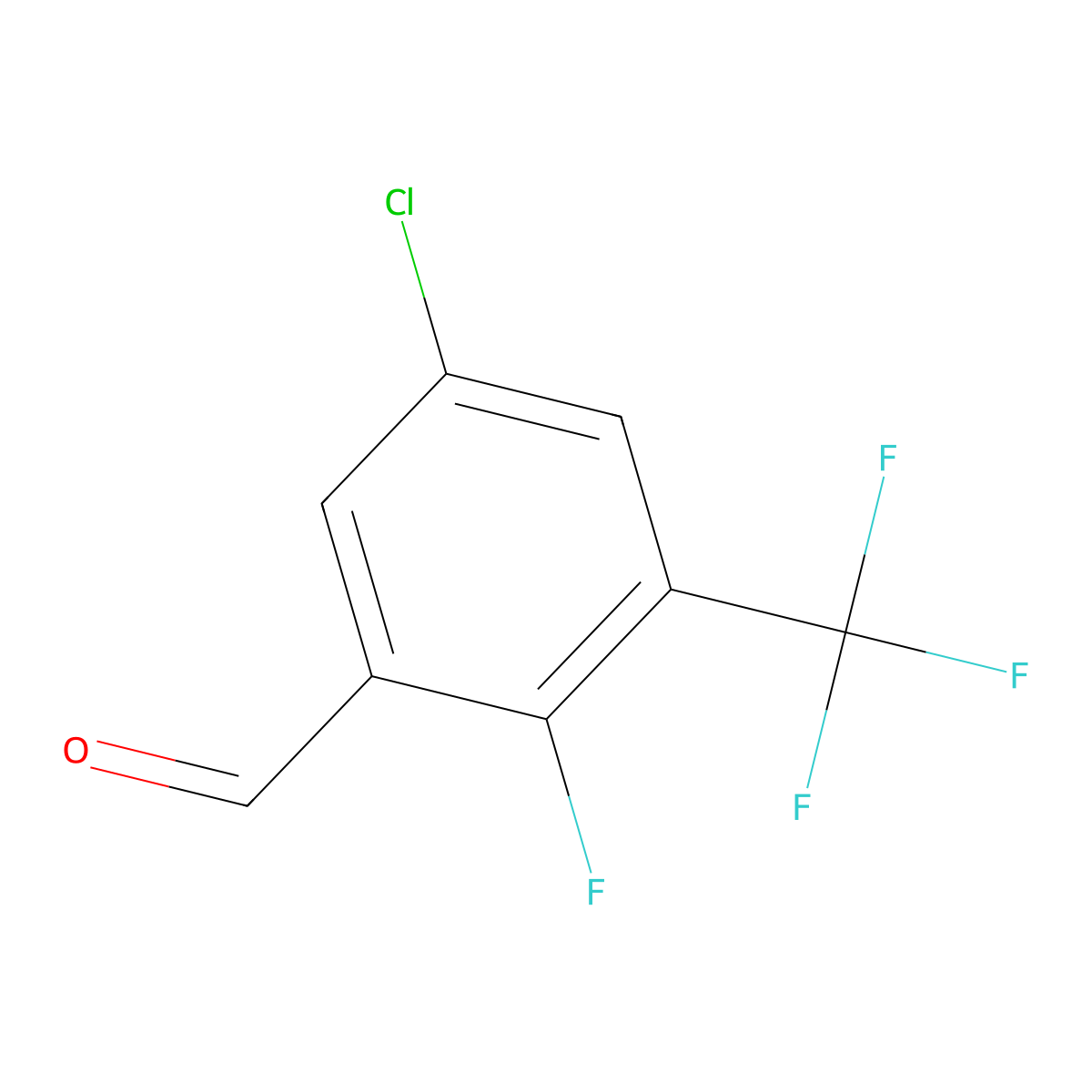 5-Chloro-2-fluoro-3-(trifluoromethyl)benzaldehyde molecular structure, CAS 117752-05-3