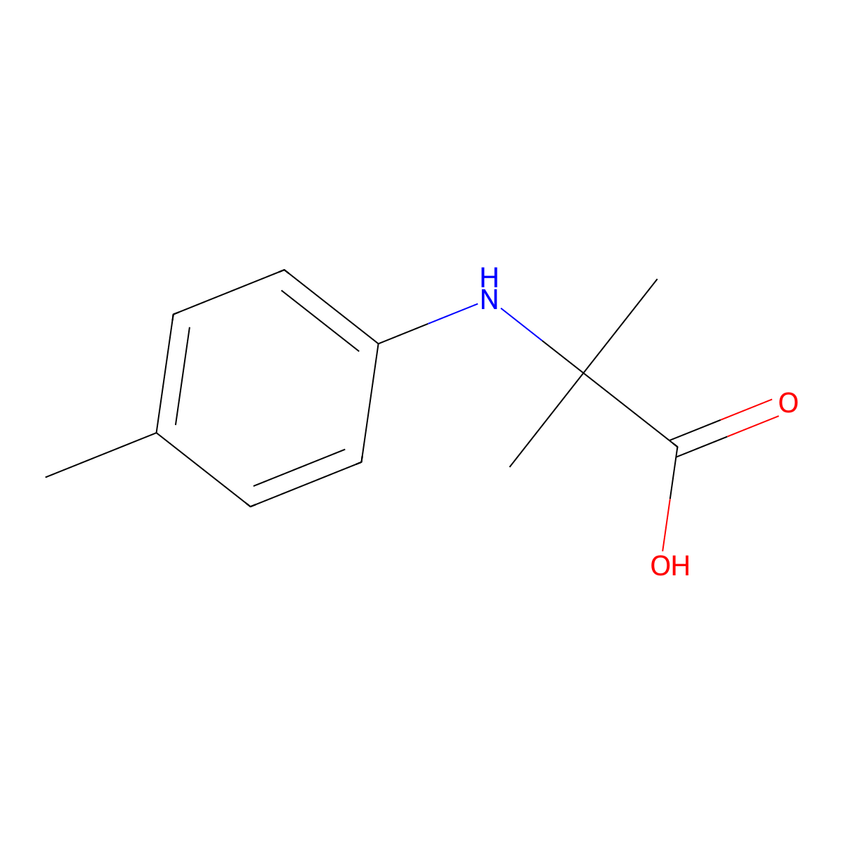 2-Methyl-N-(4-methylphenyl)alanine molecular structure, CAS 117755-94-9