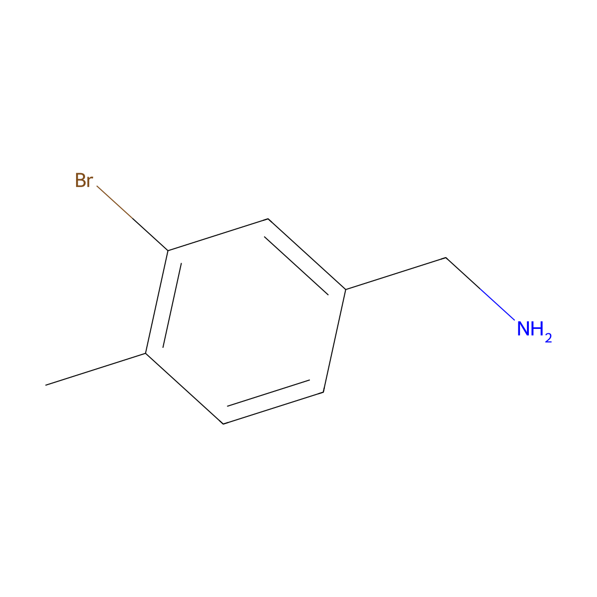 (3-Bromo-4-methylphenyl)methanamine molecular structure, CAS 1177558-32-5