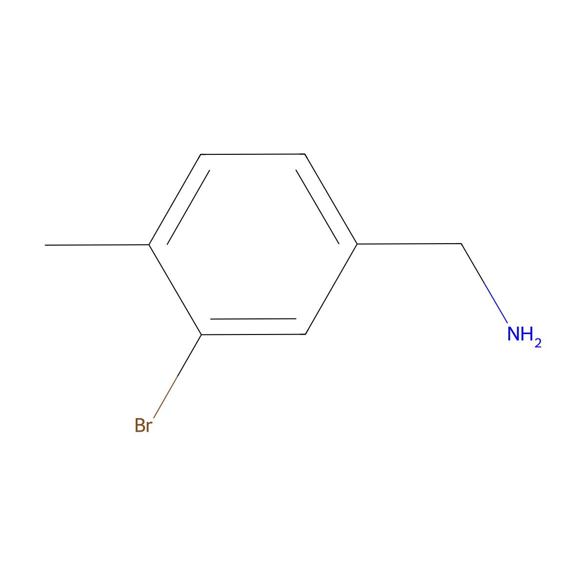 (3-Bromo-4-methylphenyl)methanamine molecular structure, CAS 1177558-32-5