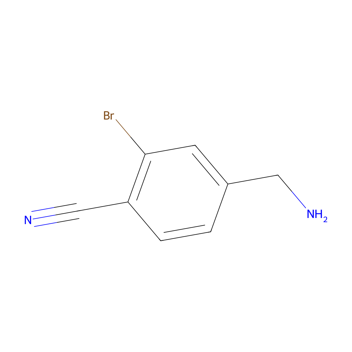 4-(Aminomethyl)-2-bromobenzonitrile molecular structure, CAS 1177558-39-2