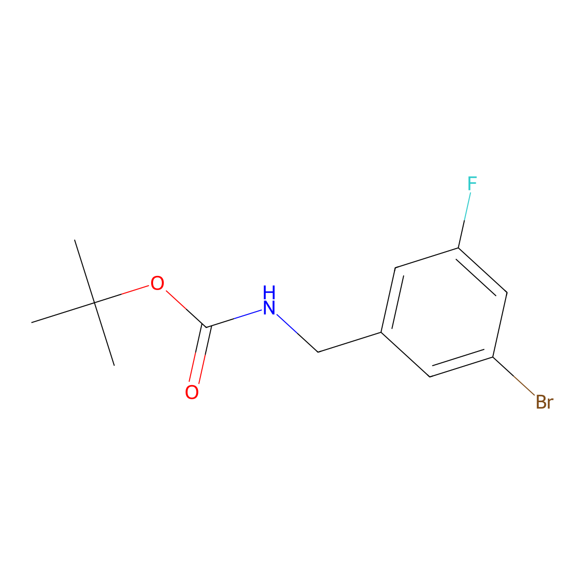 5-Bromo-3-fluoro-N-Boc-benzylamine molecular structure, CAS 1177558-40-5