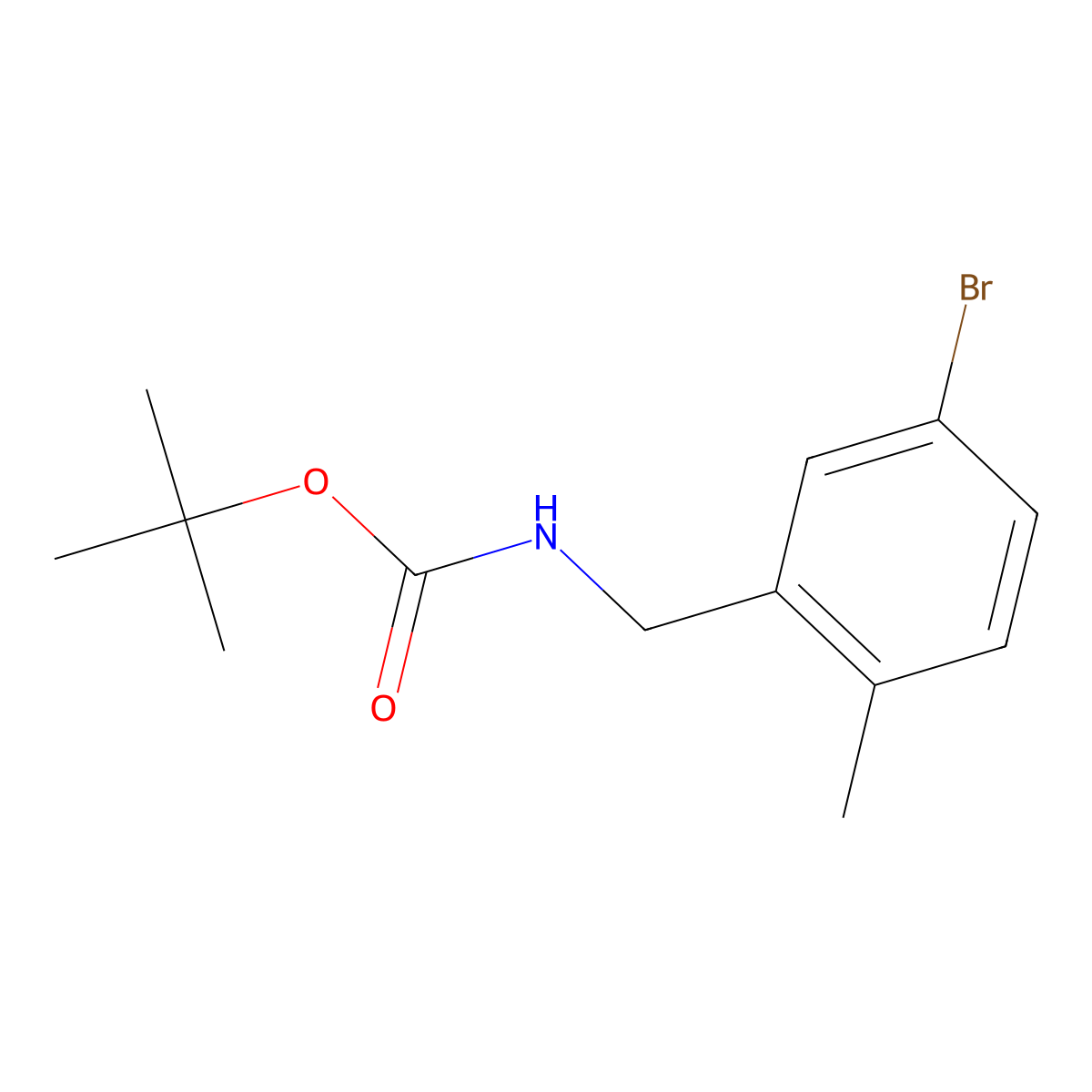 tert-butyl N-[(5-bromo-2-methylphenyl)methyl]carbamate molecular structure, CAS 1177558-43-8