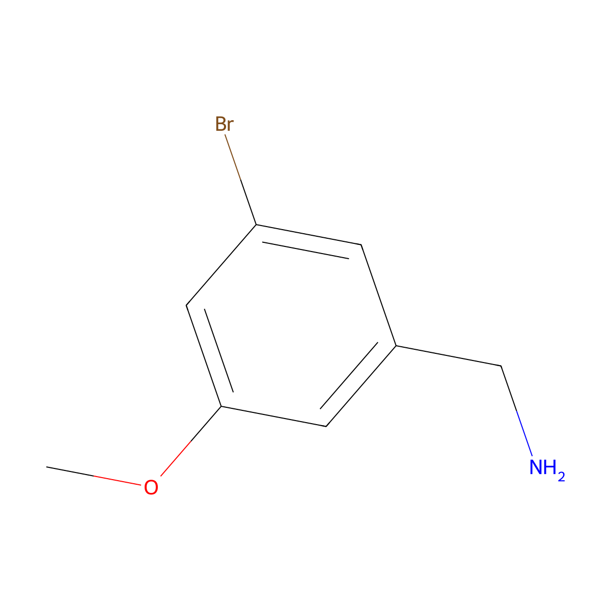 3-Bromo-5-methoxybenzenemethanamine molecular structure, CAS 1177558-46-1