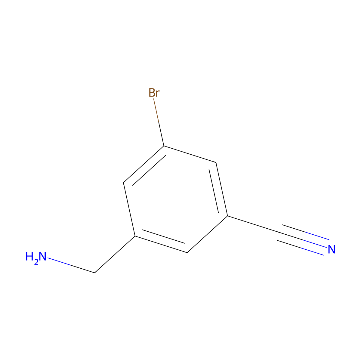 3-(Aminomethyl)-5-bromobenzonitrile molecular structure, CAS 1177558-50-7