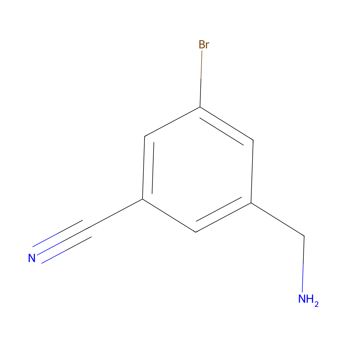 3-(Aminomethyl)-5-bromobenzonitrile molecular structure, CAS 1177558-50-7
