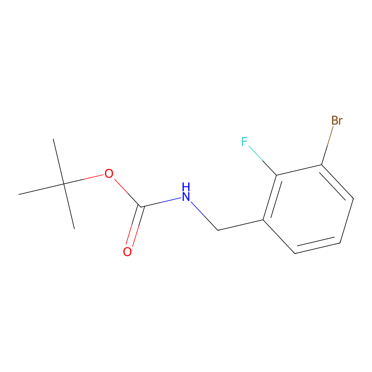 tert-Butyl 3-bromo-2-fluorobenzylcarbamate molecular structure, CAS 1177558-58-5