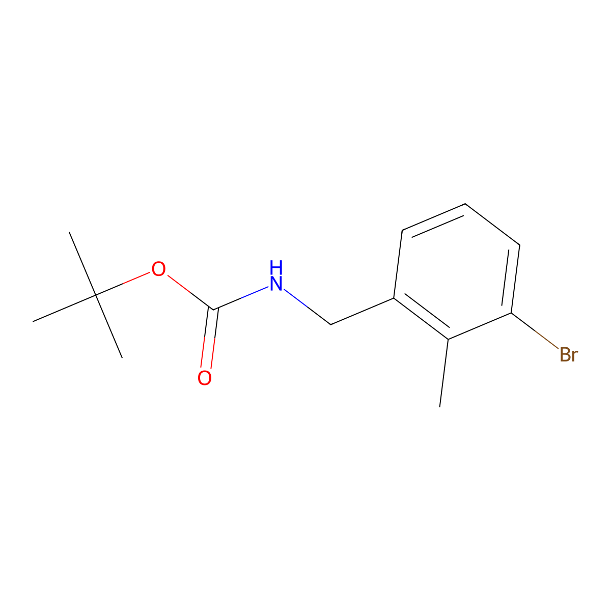 Tert-butyl 3-bromo-2-methylbenzylcarbamate molecular structure, CAS 1177558-64-3