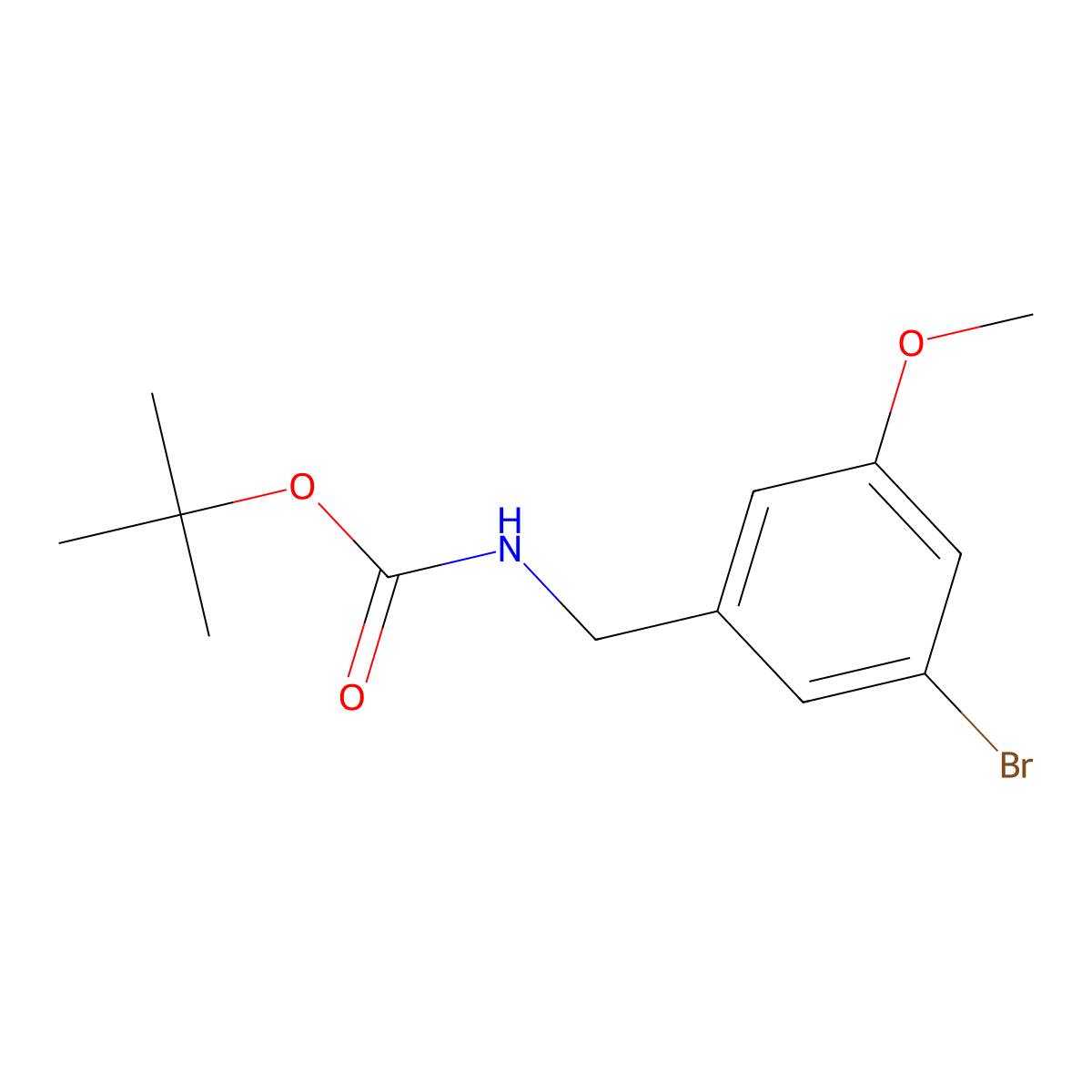 Tert-butyl 3-bromo-5-methoxybenzylcarbamate molecular structure, CAS 1177558-66-5