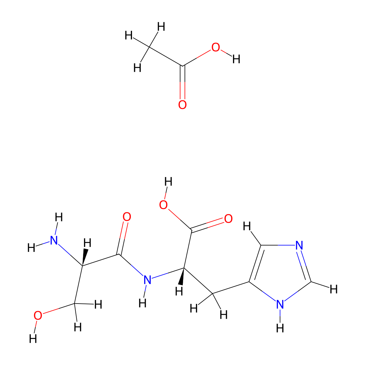 H-Ser-His-OH acetate molecular structure, CAS 117756-25-9