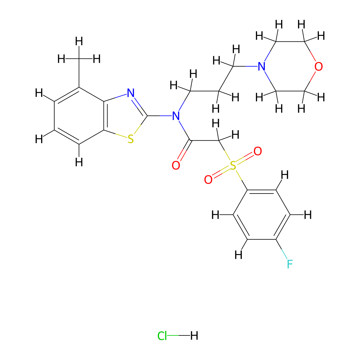 2-((4-fluorophenyl)sulfonyl)-N-(4-methylbenzo[d]thiazol-2-yl)-N-(3-morpholinopropyl)acetamide hydrochloride molecular structure, CAS 1177566-36-7