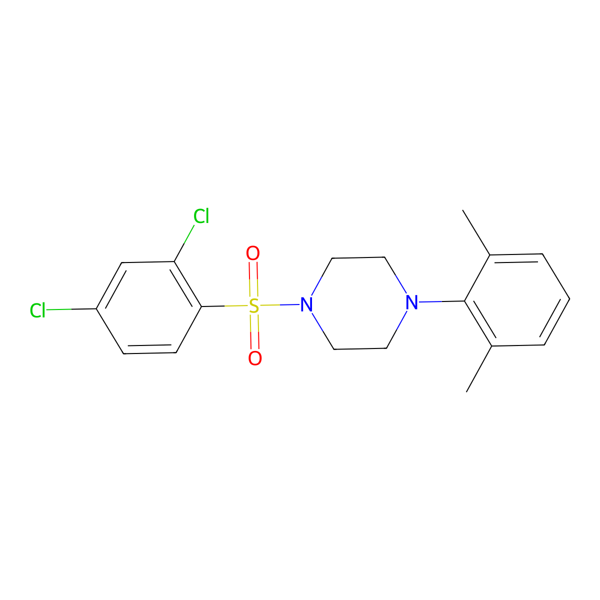 1-(2,4-Dichlorobenzenesulfonyl)-4-(2,6-dimethylphenyl)piperazine molecular structure, CAS 1177580-63-0