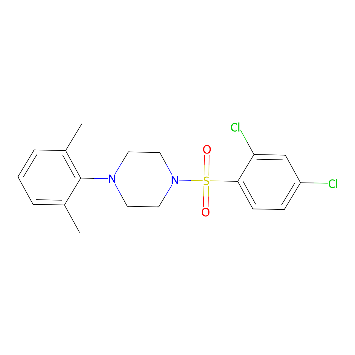 1-(2,4-Dichlorobenzenesulfonyl)-4-(2,6-dimethylphenyl)piperazine molecular structure, CAS 1177580-63-0