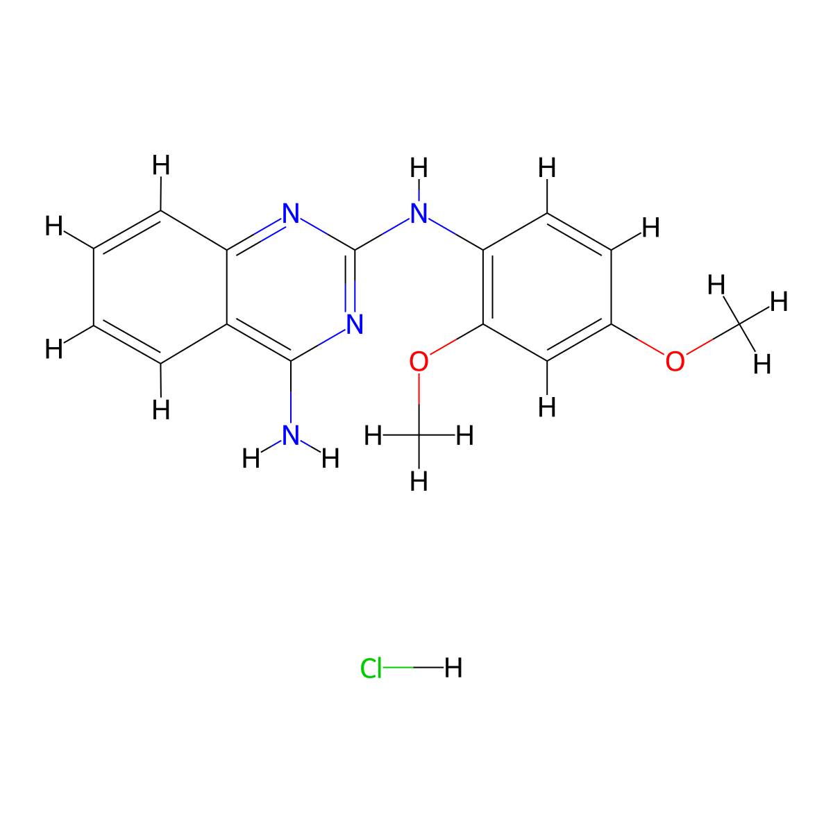 N2-(2,4-dimethoxyphenyl)quinazoline-2,4-diamine hydrochloride molecular structure, CAS 1177589-80-8