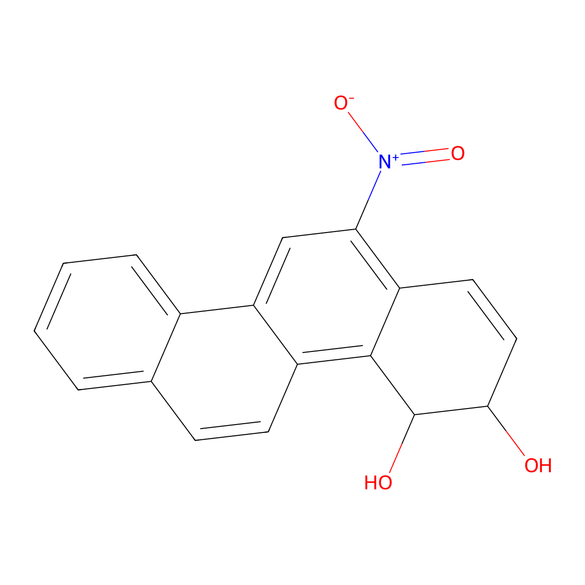 trans-9,10-Dihydro-9,10-dihydroxy-6-nitrochrysene molecular structure, CAS 117760-92-6