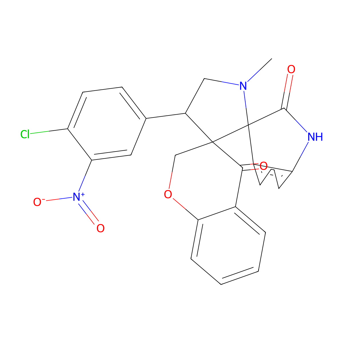 4'-(4-Chloro-3-nitrophenyl)-1'-methyl-1'',2,2'',4-tetrahydrodispiro[1-benzopyran-3,3'-pyrrolidine-2',3''-indole]-2'',4-dione molecular structure, CAS 1177601-98-7