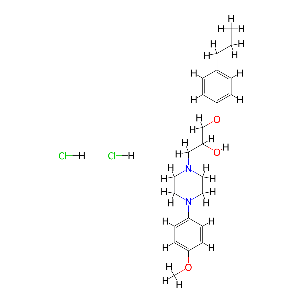 1-(4-(4-Methoxyphenyl)piperazin-1-yl)-3-(4-propylphenoxy)propan-2-ol dihydrochloride molecular structure, CAS 1177612-05-3