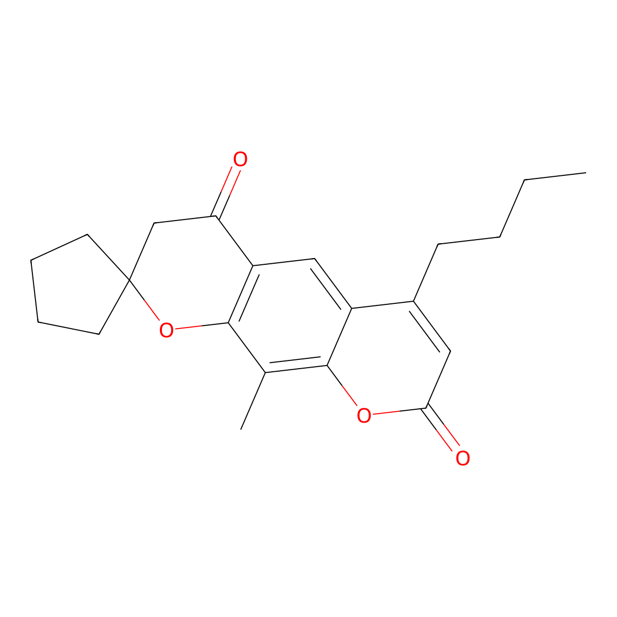 6'-butyl-10'-methyl-8'H-spiro[cyclopentane-1,2'-pyrano[3,2-g]chromene]-4',8'(3'H)-dione molecular structure, CAS 1177613-64-7