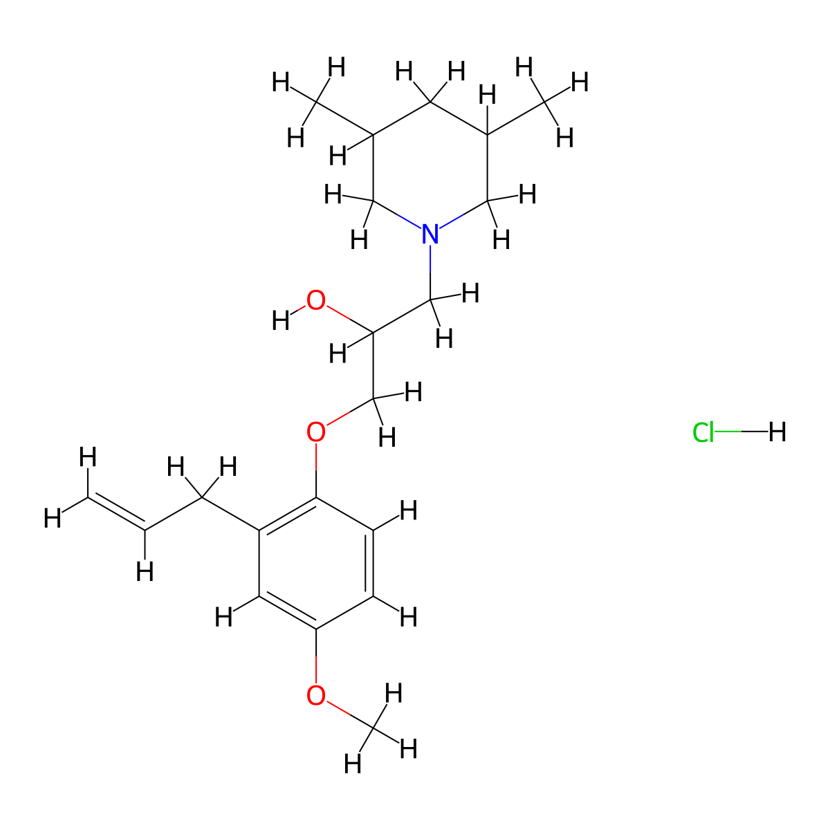 1-(2-Allyl-4-methoxyphenoxy)-3-(3,5-dimethylpiperidin-1-yl)propan-2-ol hydrochloride molecular structure, CAS 1177625-18-1