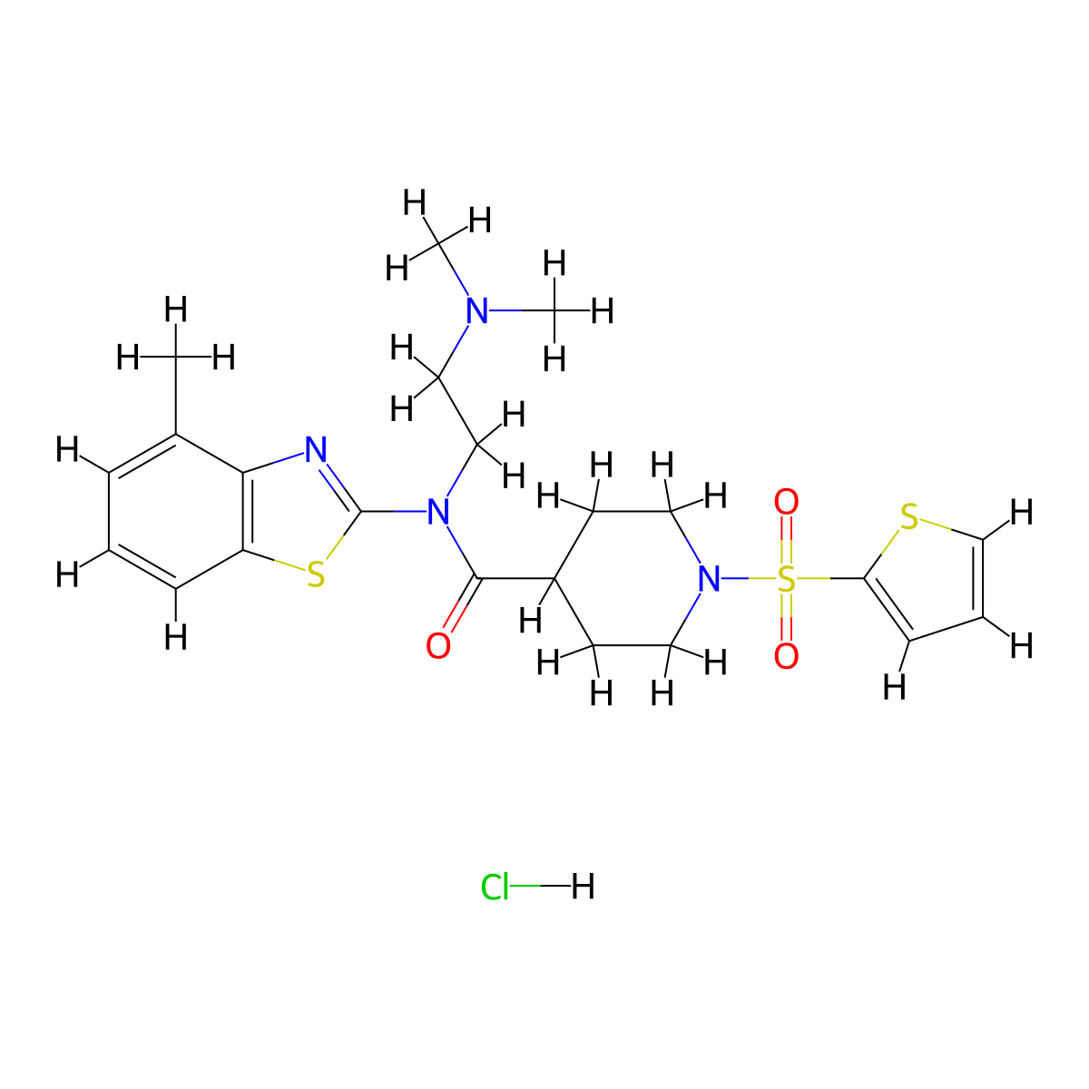 N-(2-(dimethylamino)ethyl)-N-(4-methylbenzo[d]thiazol-2-yl)-1-(thiophen-2-ylsulfonyl)piperidine-4-carboxamide hydrochloride molecular structure, CAS 1177646-57-9