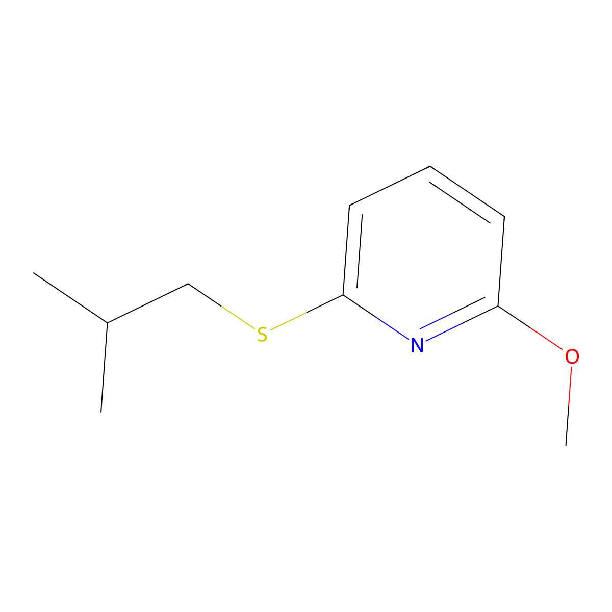 2-(Isobutylsulfanyl)-6-methoxypyridine molecular structure, CAS 117765-07-8