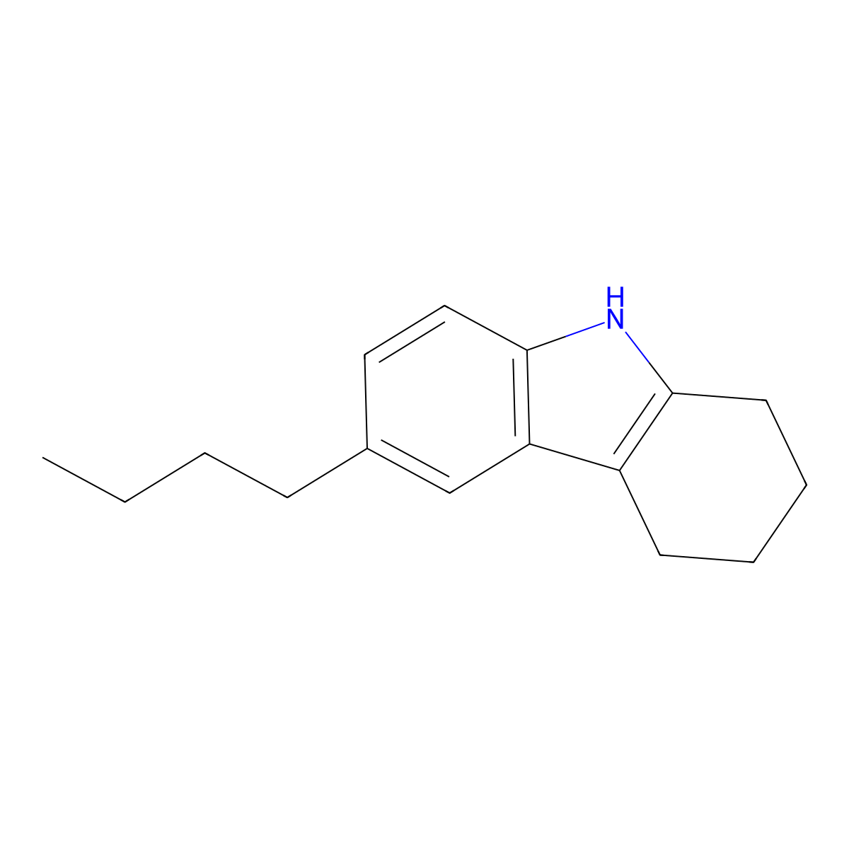 6-butyl-2,3,4,9-tetrahydro-1H-carbazole molecular structure, CAS 117766-84-4