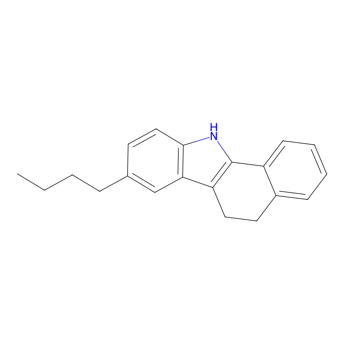 8-Butyl-5H,6H,11H-benzo[a]carbazole molecular structure, CAS 117766-85-5