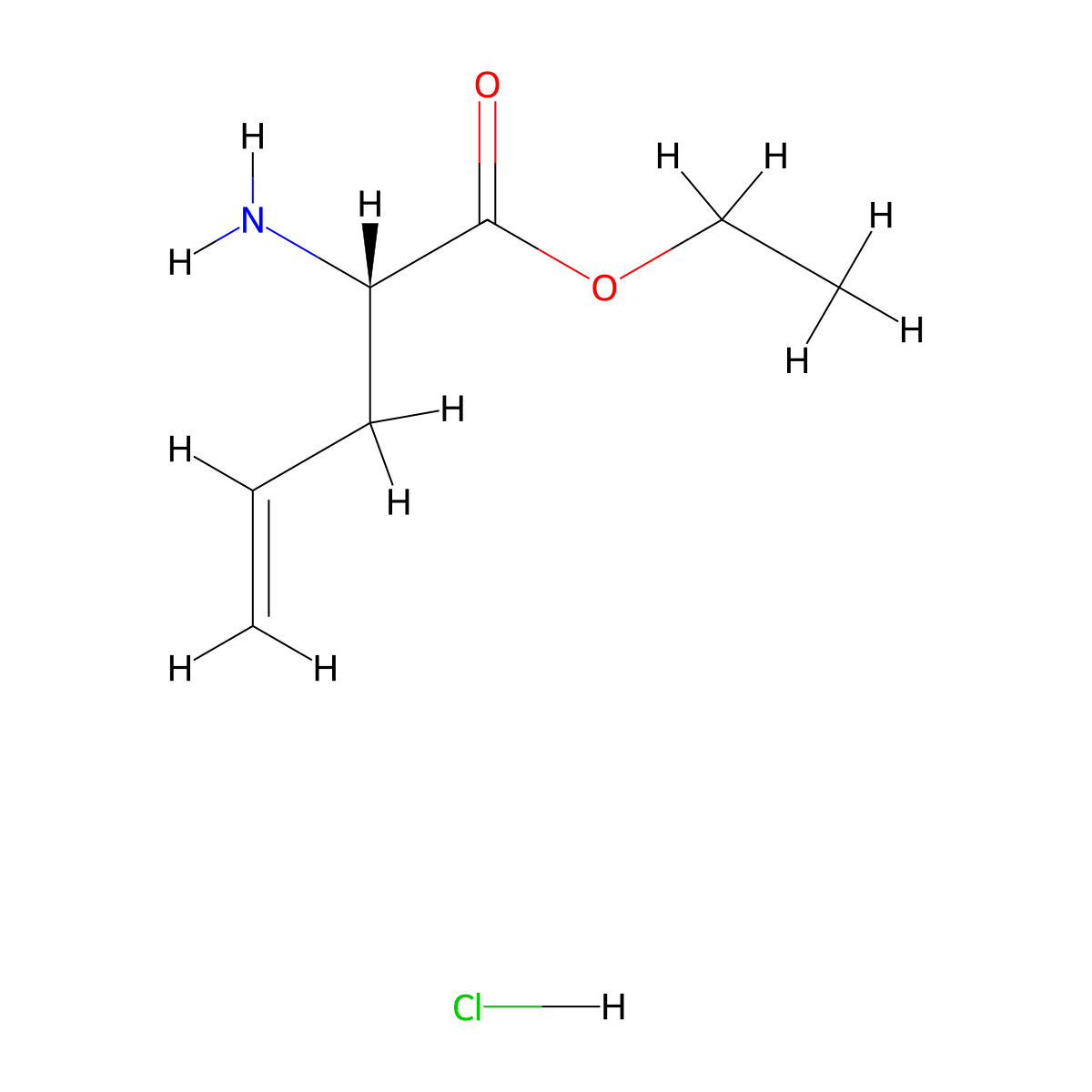 Ethyl (S)-2-aminopent-4-enoate hydrochloride molecular structure, CAS 117770-60-2