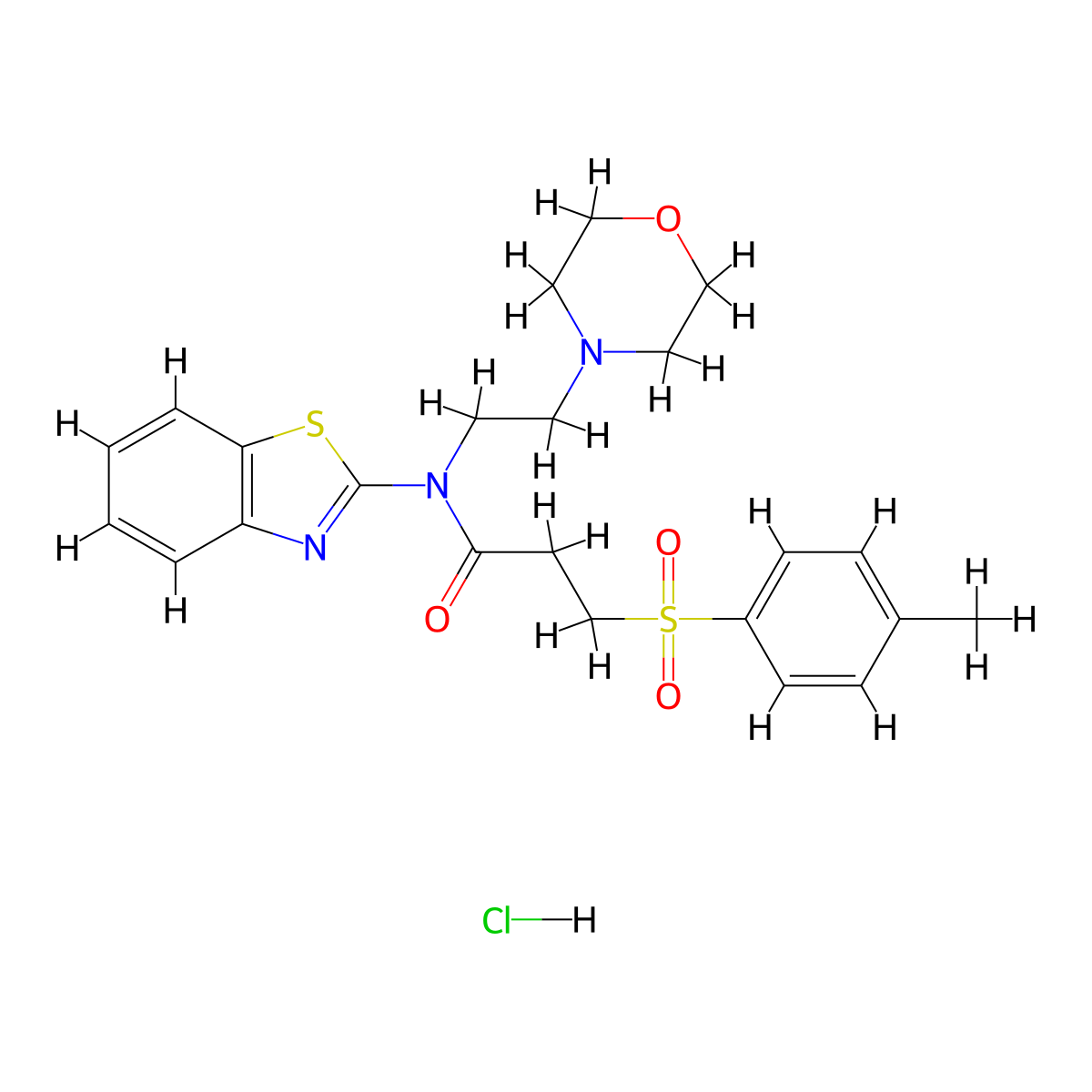 N-(benzo[d]thiazol-2-yl)-N-(2-morpholinoethyl)-3-tosylpropanamide hydrochloride molecular structure, CAS 1177707-03-7