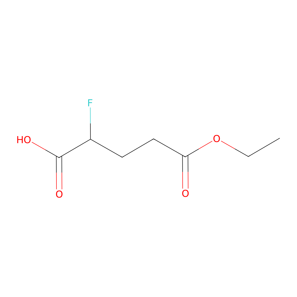 5-Ethoxy-2-fluoro-5-oxopentanoic acid molecular structure, CAS 117772-21-1