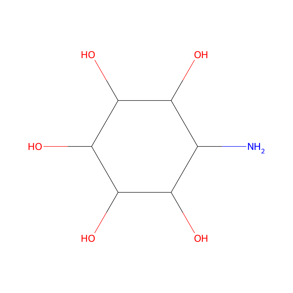 6-Aminocyclohexane-1,2,3,4,5-pentol molecular structure, CAS 117772-62-0