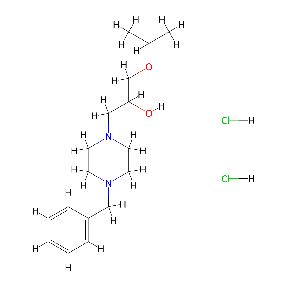 1-(4-Benzylpiperazin-1-yl)-3-isopropoxypropan-2-ol dihydrochloride molecular structure, CAS 1177726-27-0