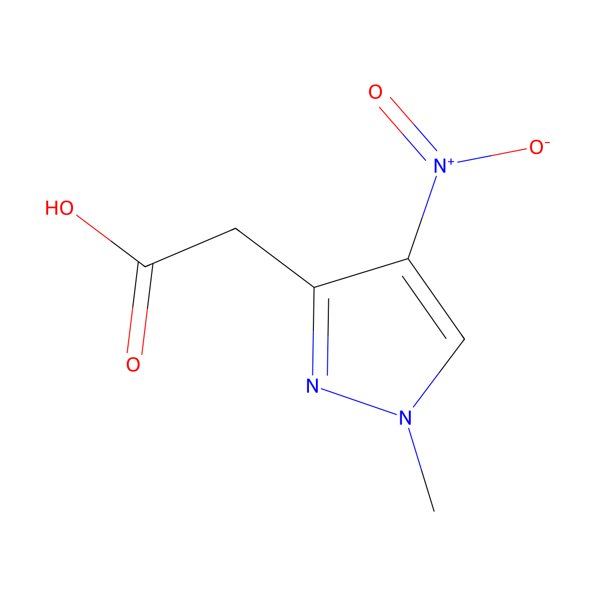 2-(1-methyl-4-nitro-1H-pyrazol-3-yl)acetic acid molecular structure, CAS 1177728-01-6