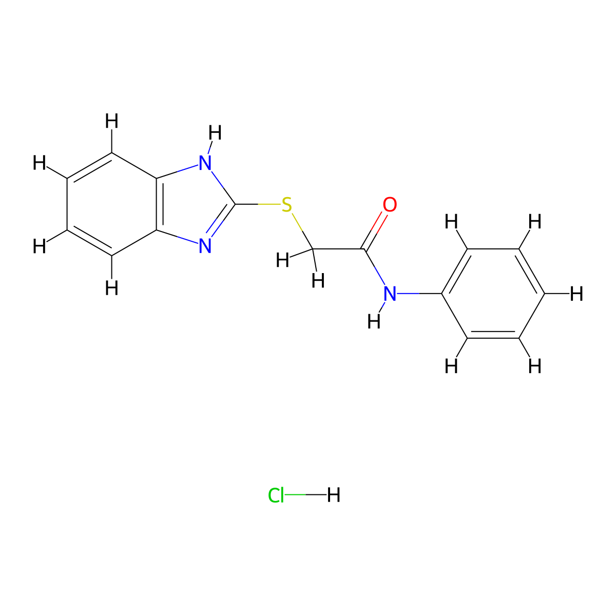 2-((1H-benzo[d]imidazol-2-yl)thio)-N-phenylacetamide hydrochloride molecular structure, CAS 1177732-31-8